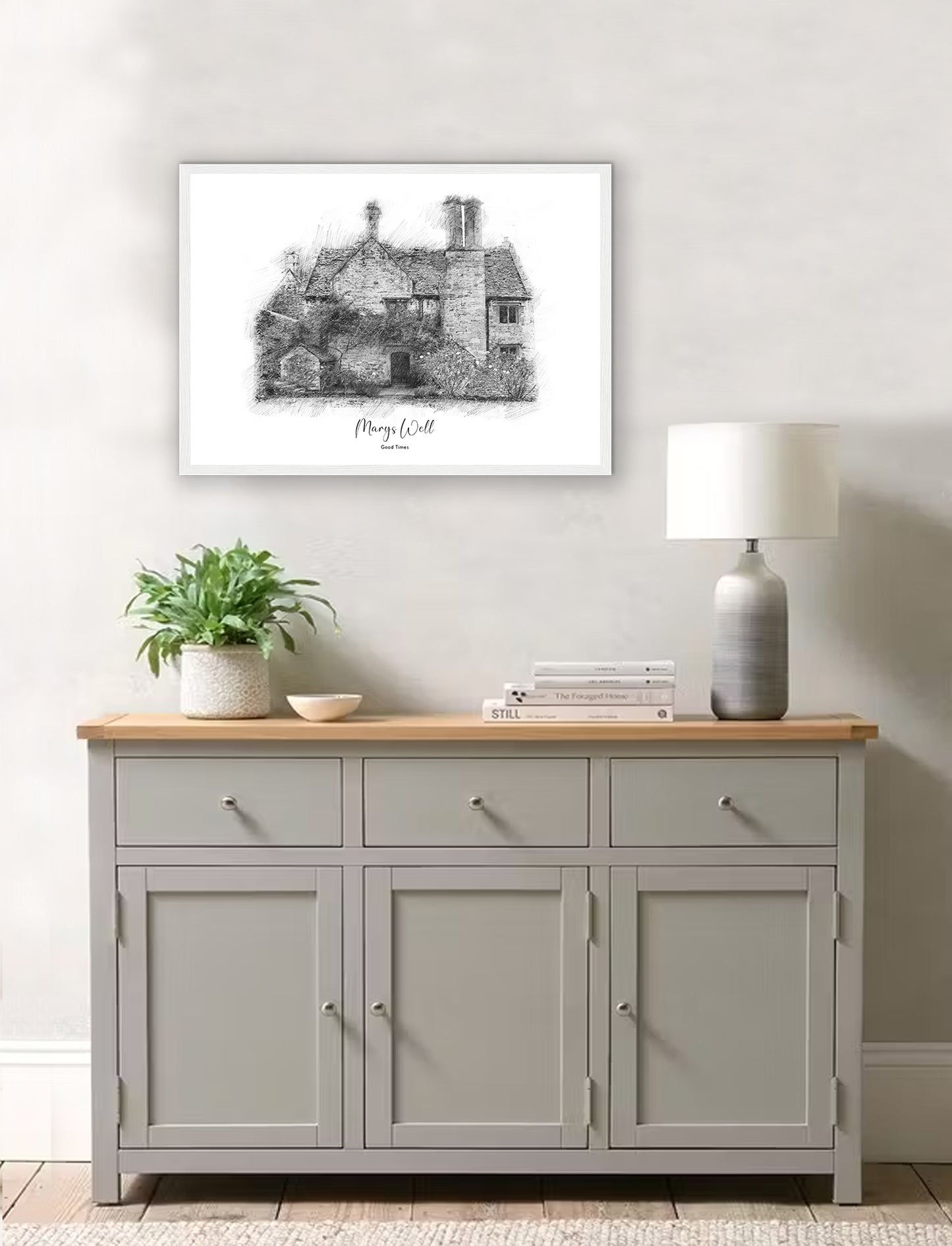 Custom Black & White House Sketch Portrait